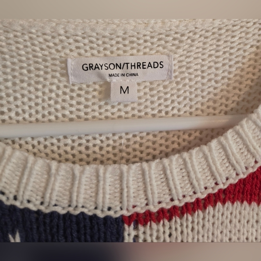 NWT | Grayson Threads | American Flag Knit Striped Sweater | Size: Medium - Picture 7 of 15